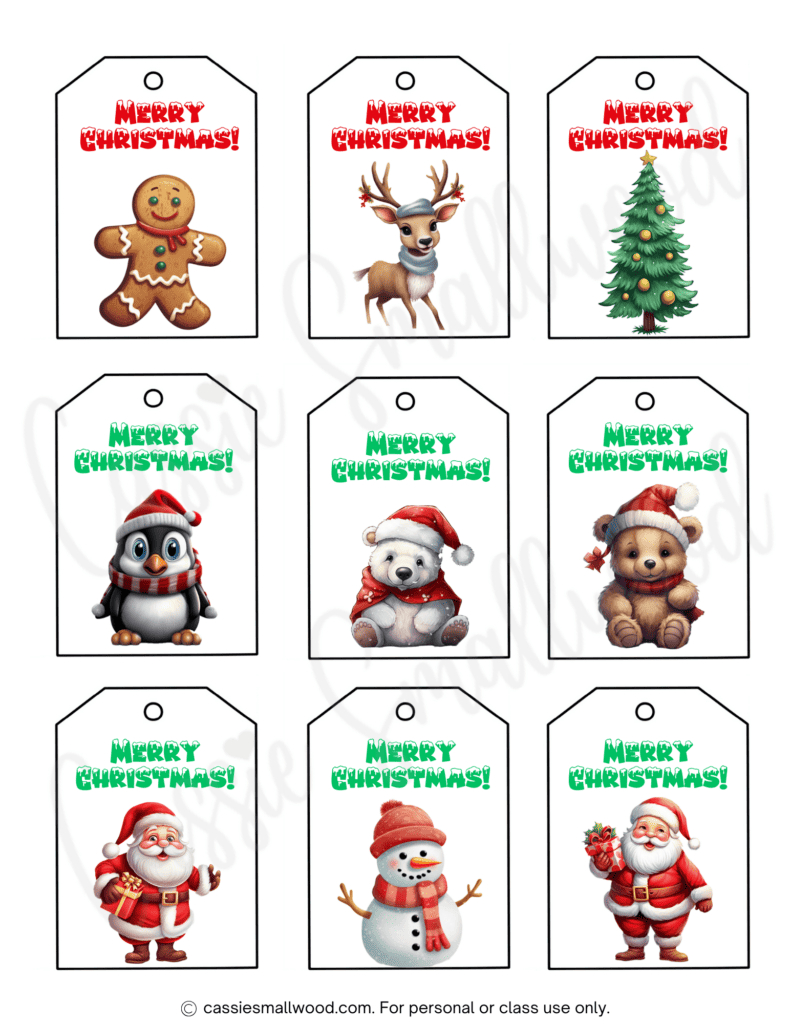 400+ Cutest Printable Christmas Tags (Free Pdf) - Cassie Smallwood regarding Christmas Clip Art Free Printable Gift Tags