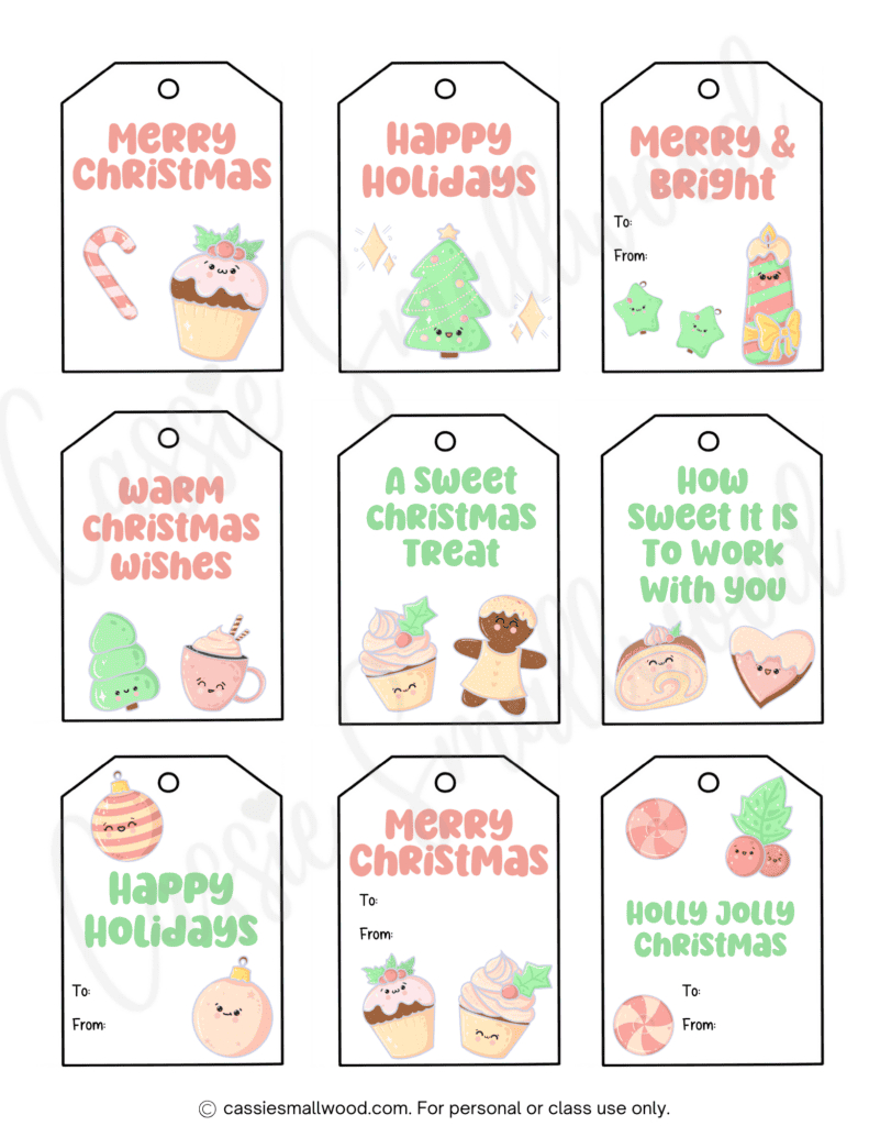 400+ Cutest Printable Christmas Tags (Free Pdf) - Cassie Smallwood with Free Printable Christmas Tags For Kids