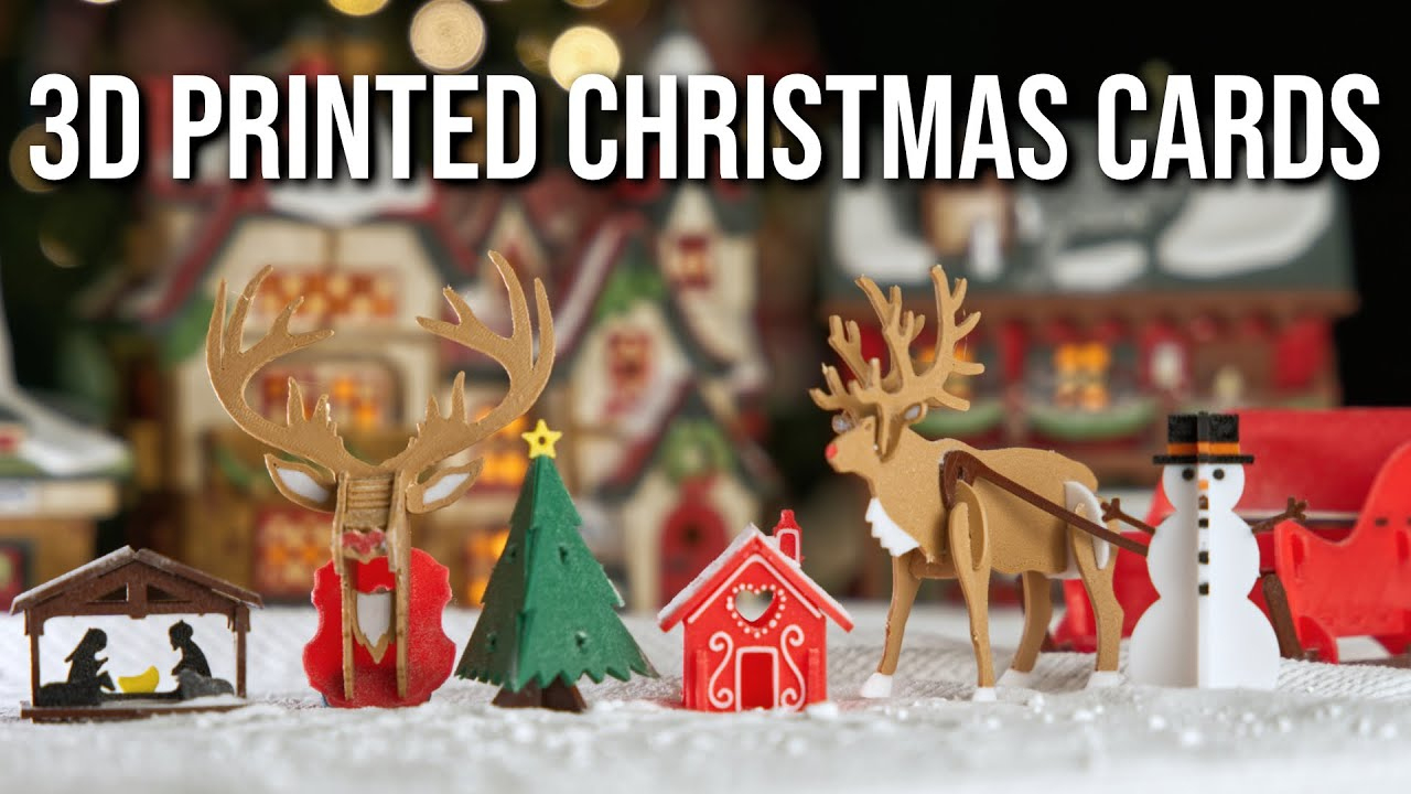 5 Multicolored 3D Printed Christmas Cards intended for 3D Printable Christmas Card
