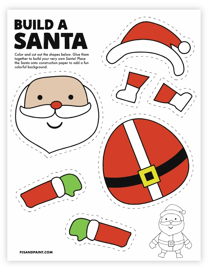 8 Free Printable Christmas Themed Cut And Paste Projects - Pjs And throughout Christmas Printables