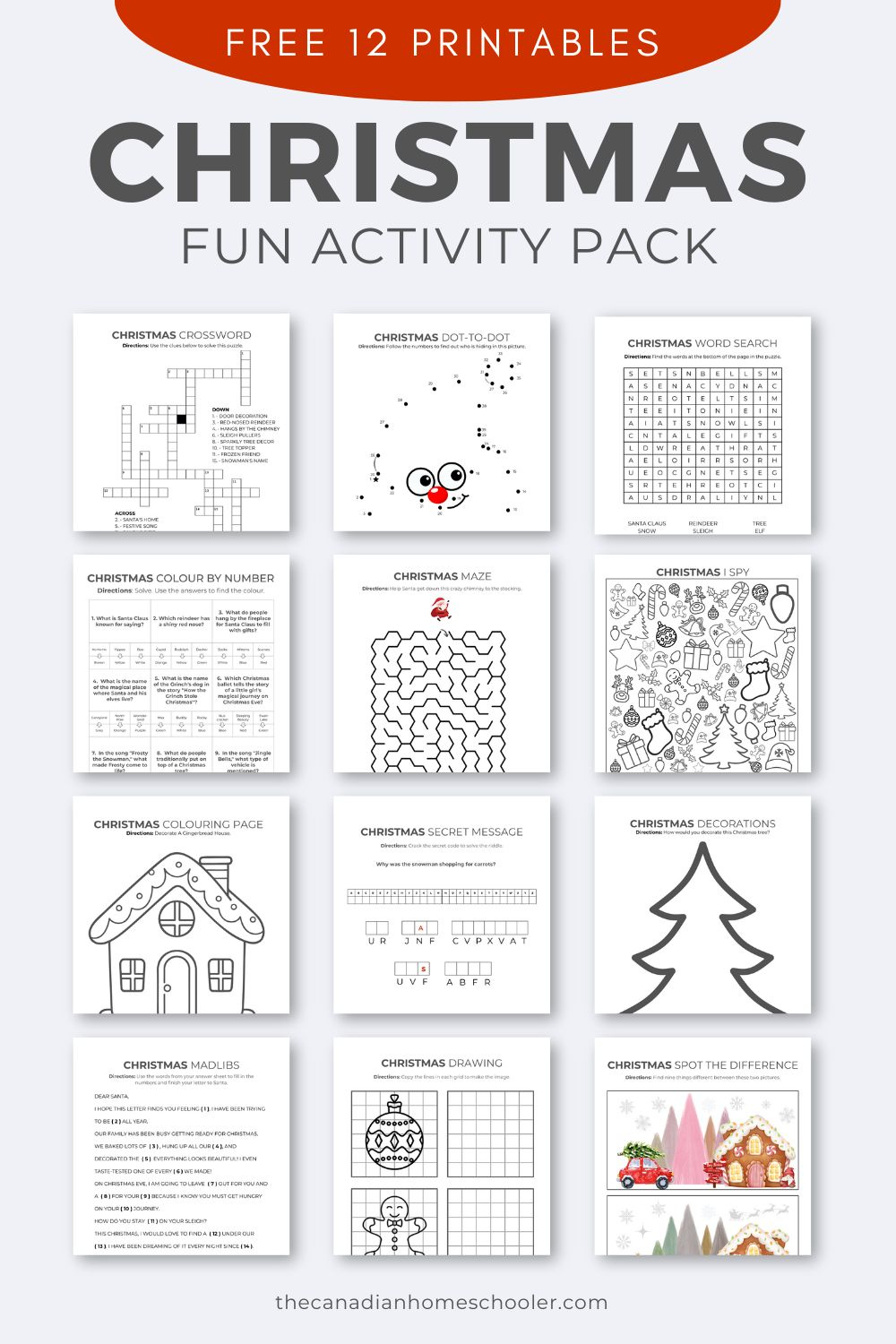A Fun (& Free) Printable Christmas Activity Pack For Kids in Free Christmas Printables For Kids