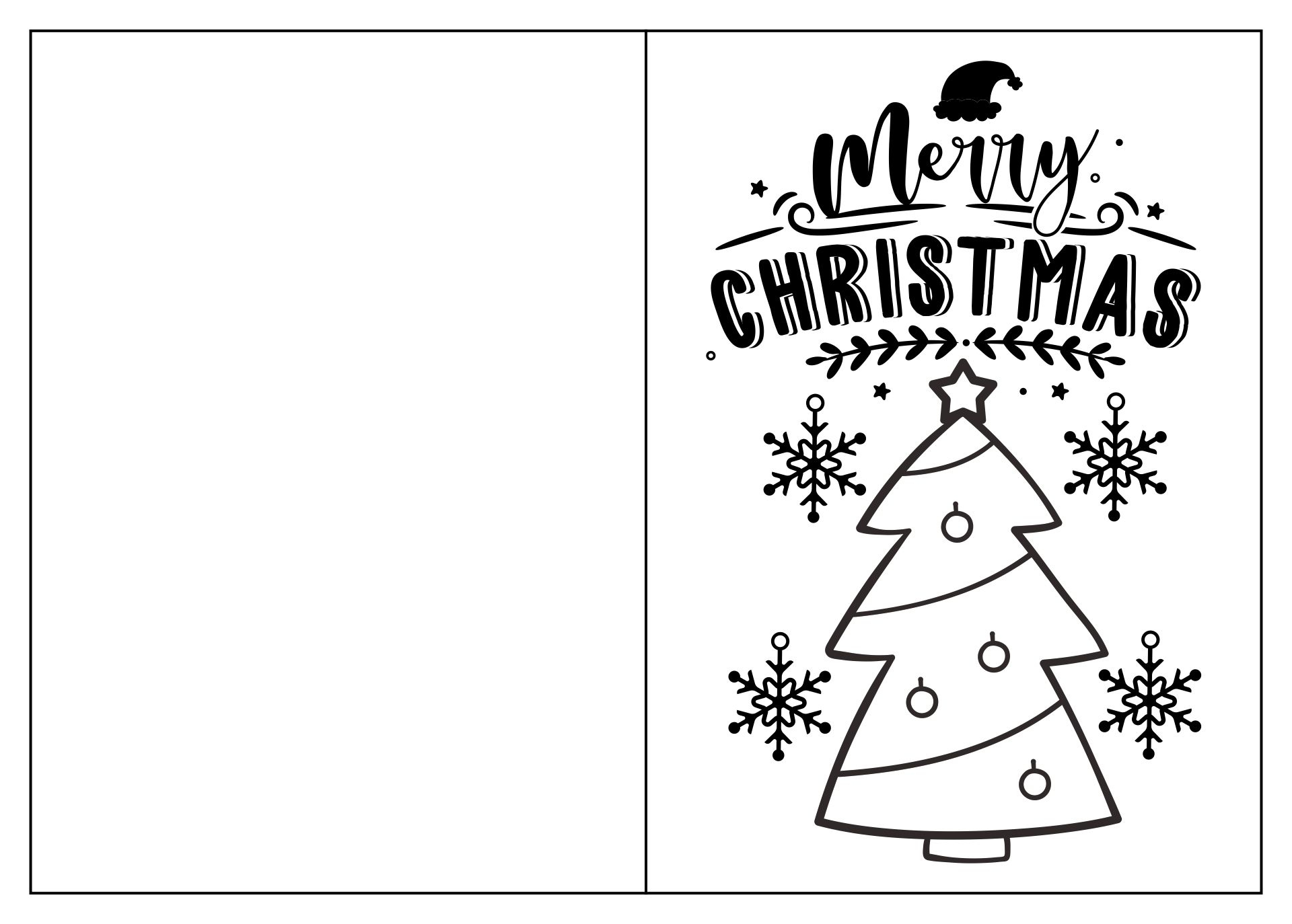 Black And White Holiday Christmas Cards - 15 Free Pdf Printables in Printable Christmas Card Template Black and White