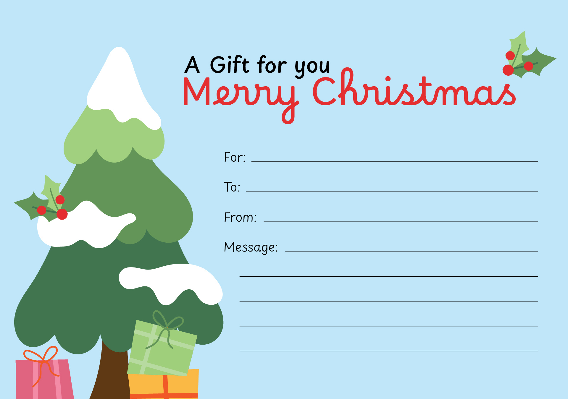 Black And White Holiday Christmas Cards - 15 Free Pdf Printables pertaining to Printable Christmas Card To And From