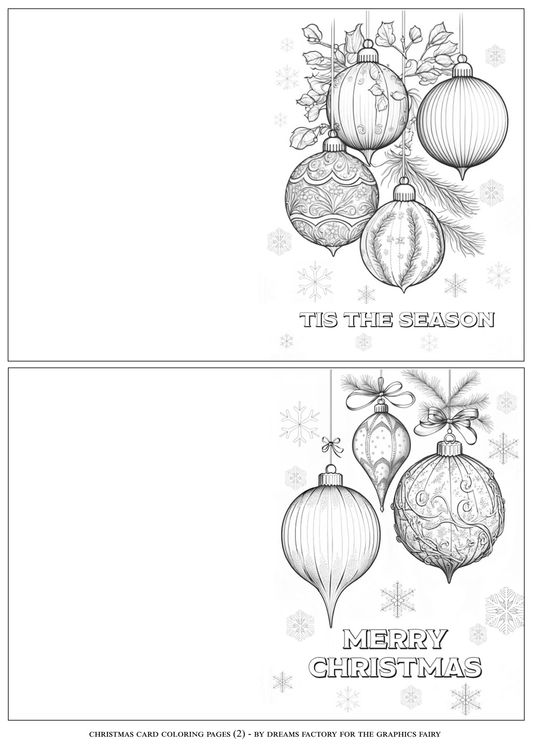 Christmas Card Coloring Pages! - The Graphics Fairy pertaining to Free Printable Christmas Card Black And White