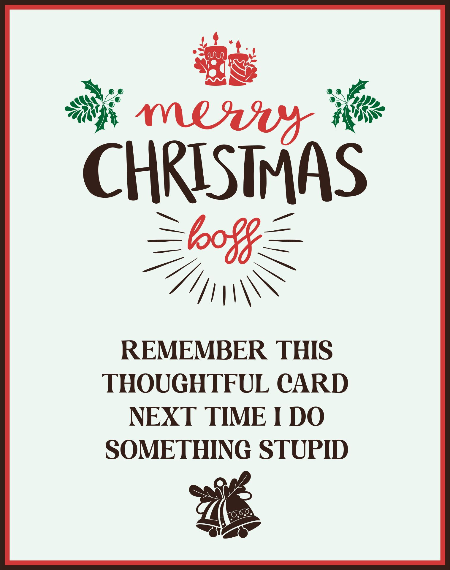 Christmas Cards For Boss - 11 Free Pdf Printables | Printablee with Free Printable Christmas Card For Boss