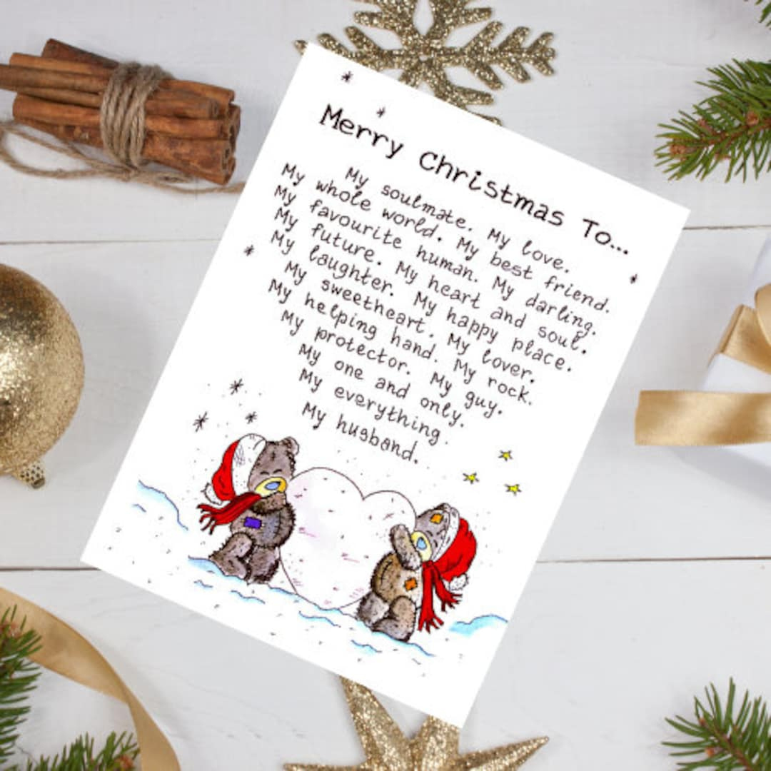 Christmas Day To My Husband At Christmas Merry Christmas To My within Printable Christmas Card Husband