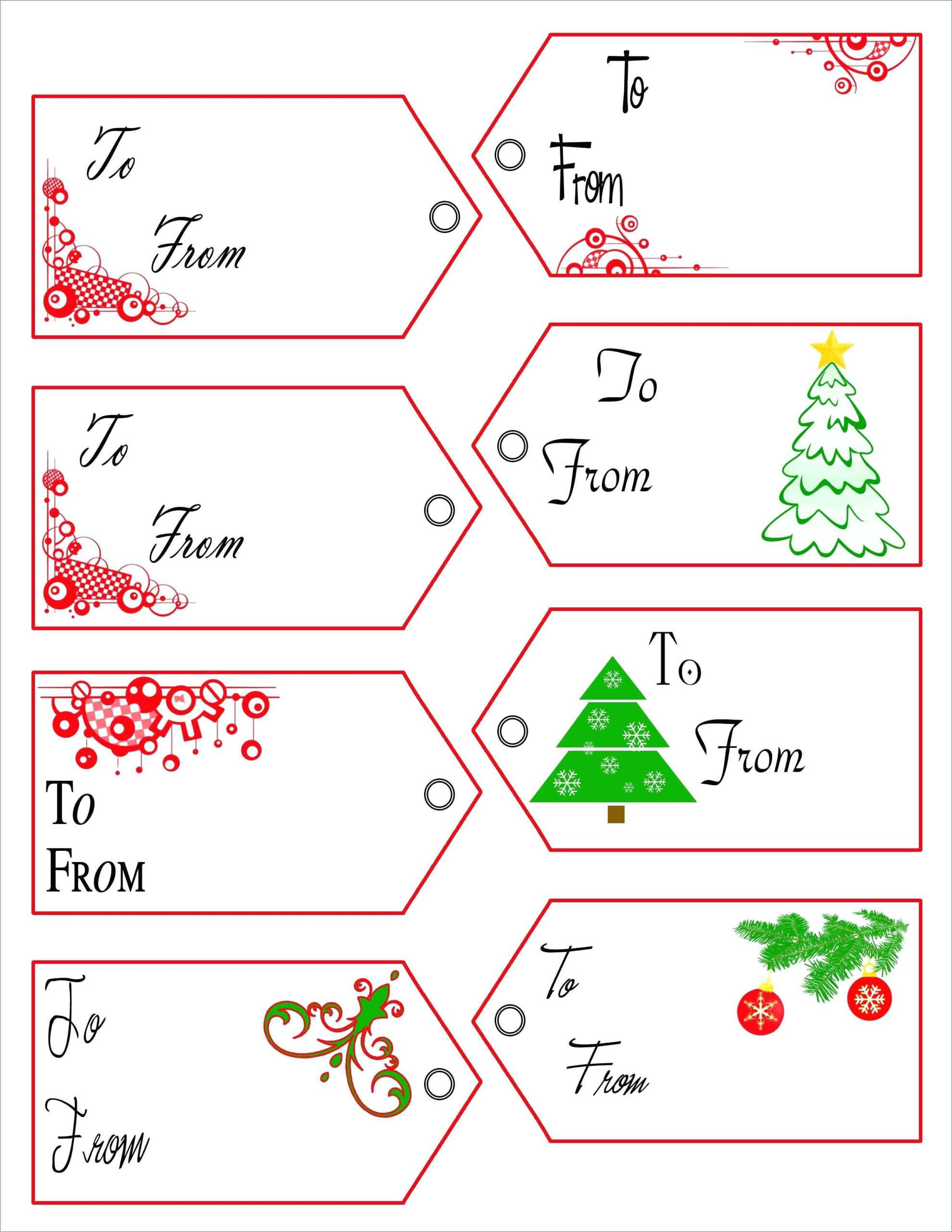 Christmas Free Printable Tags - Printable Party Favors in Free Printable Christmas Tags Templates Word