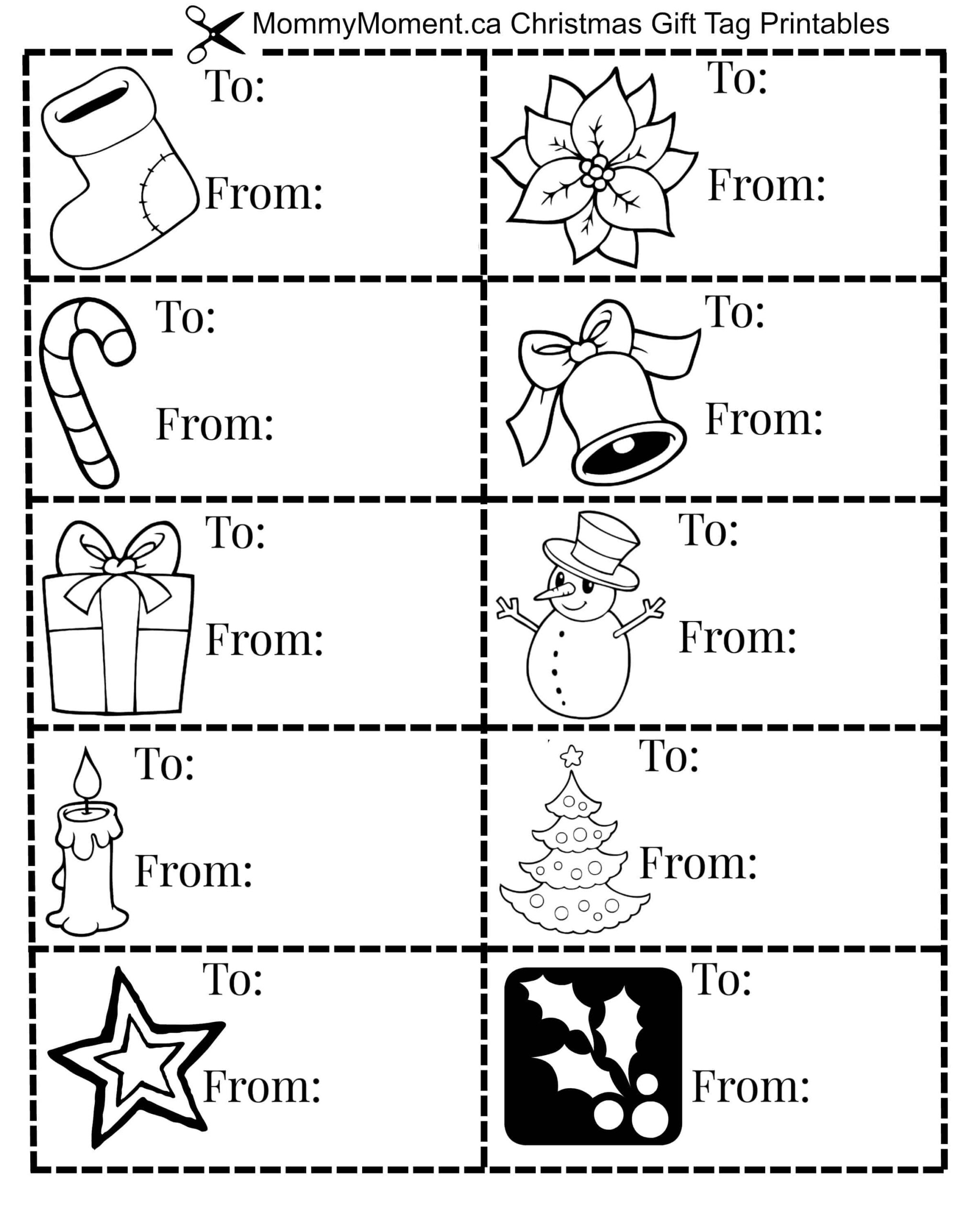 Christmas Gift Tag Printables - Mommy Moment inside Printable Christmas Tags to Color