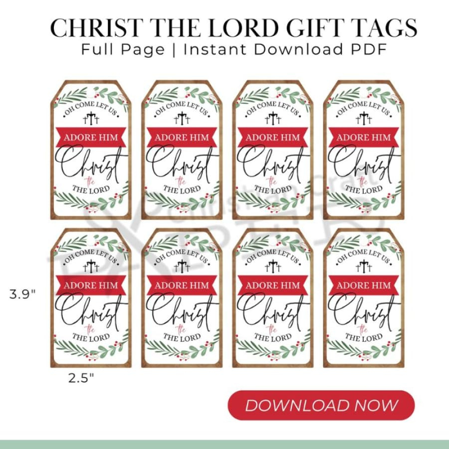 Christmas Gift Tags | Oh Come Let Us Adore Him | Digital Download with regard to Religious Christmas Gift Tags Printable