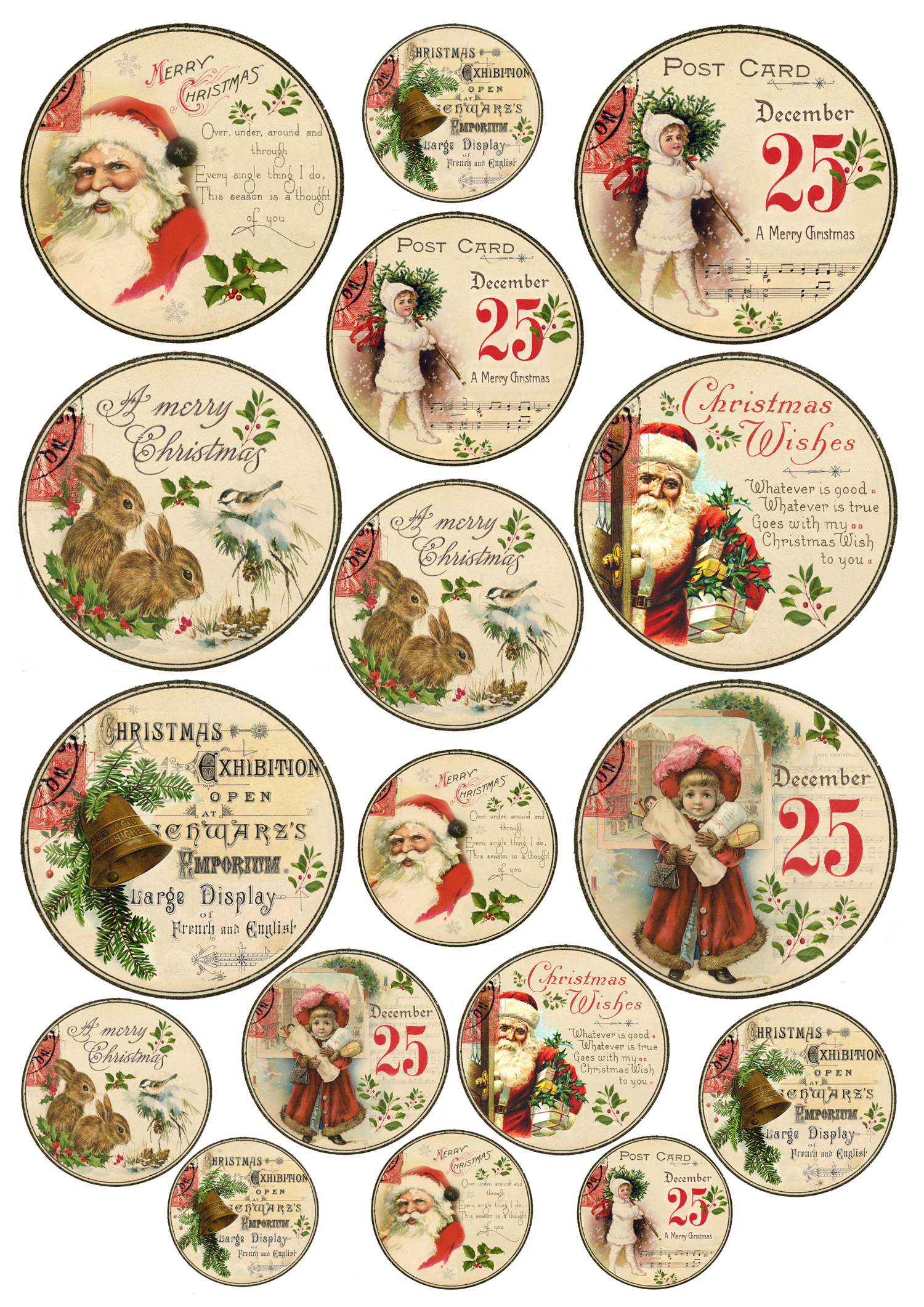 Christmas Gift Tags Printable! inside Vintage Christmas Gift Tags Printable