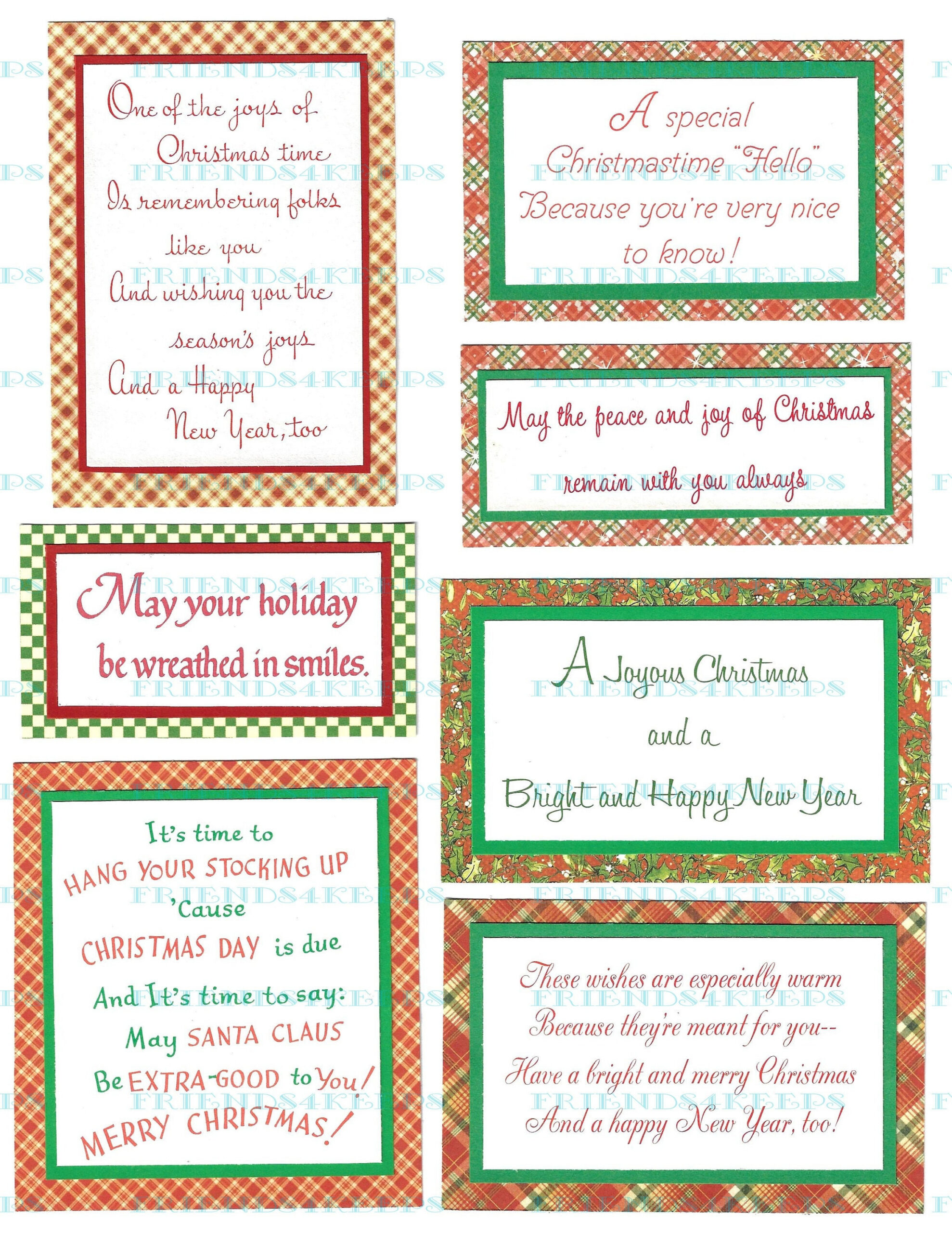Christmas Greetings Sentiments Printable - Etsy Uk pertaining to Printable Christmas Card Messages
