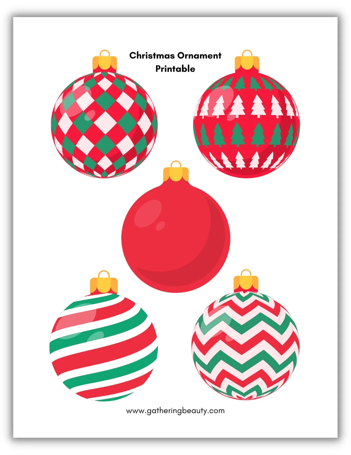 Christmas Ornament Printable — Gathering Beauty throughout Christmas Printable Decorations