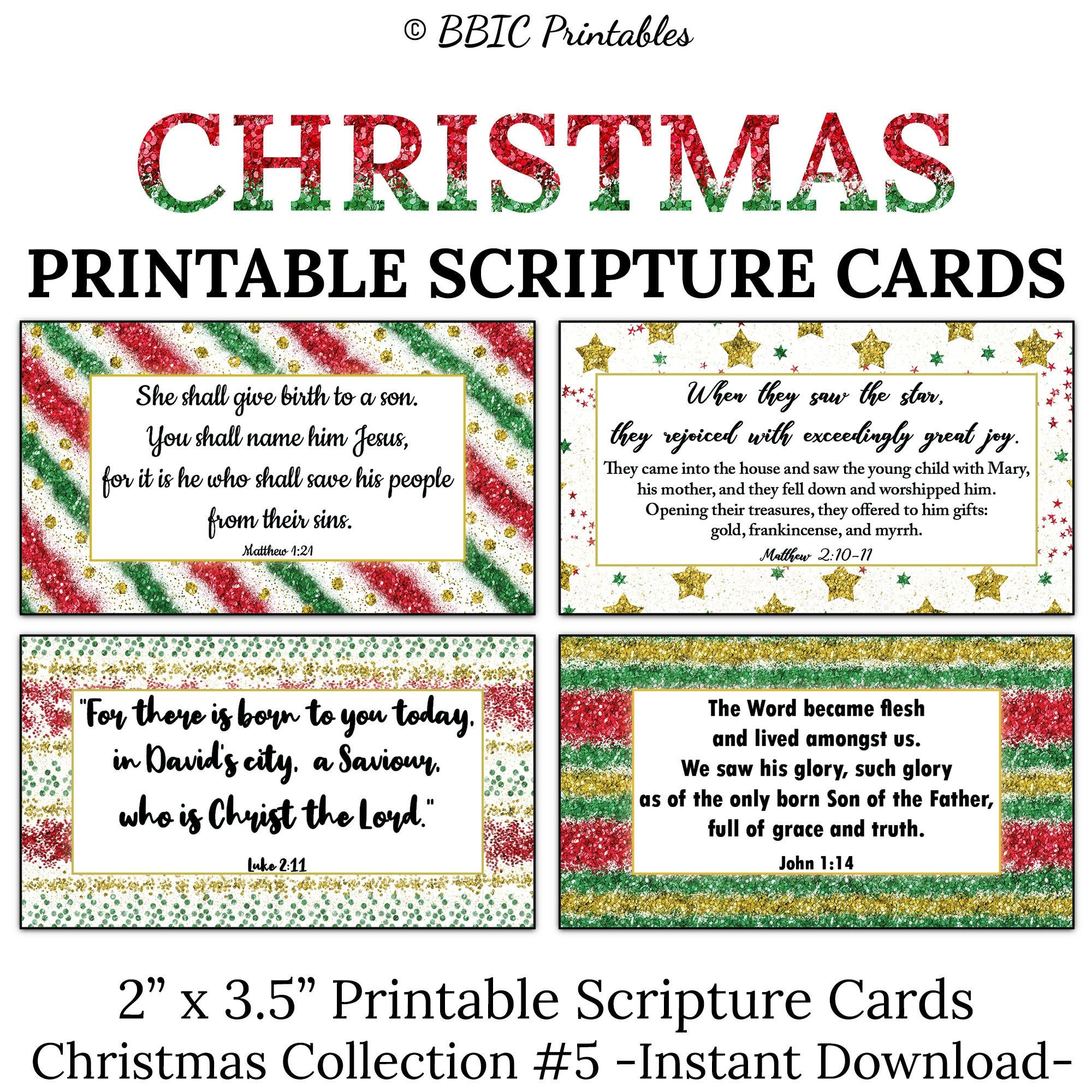 Christmas Scripture Cards -C5- Instant Download, Merry Christmas inside Printable Christmas Card Verses For Handmade Cards