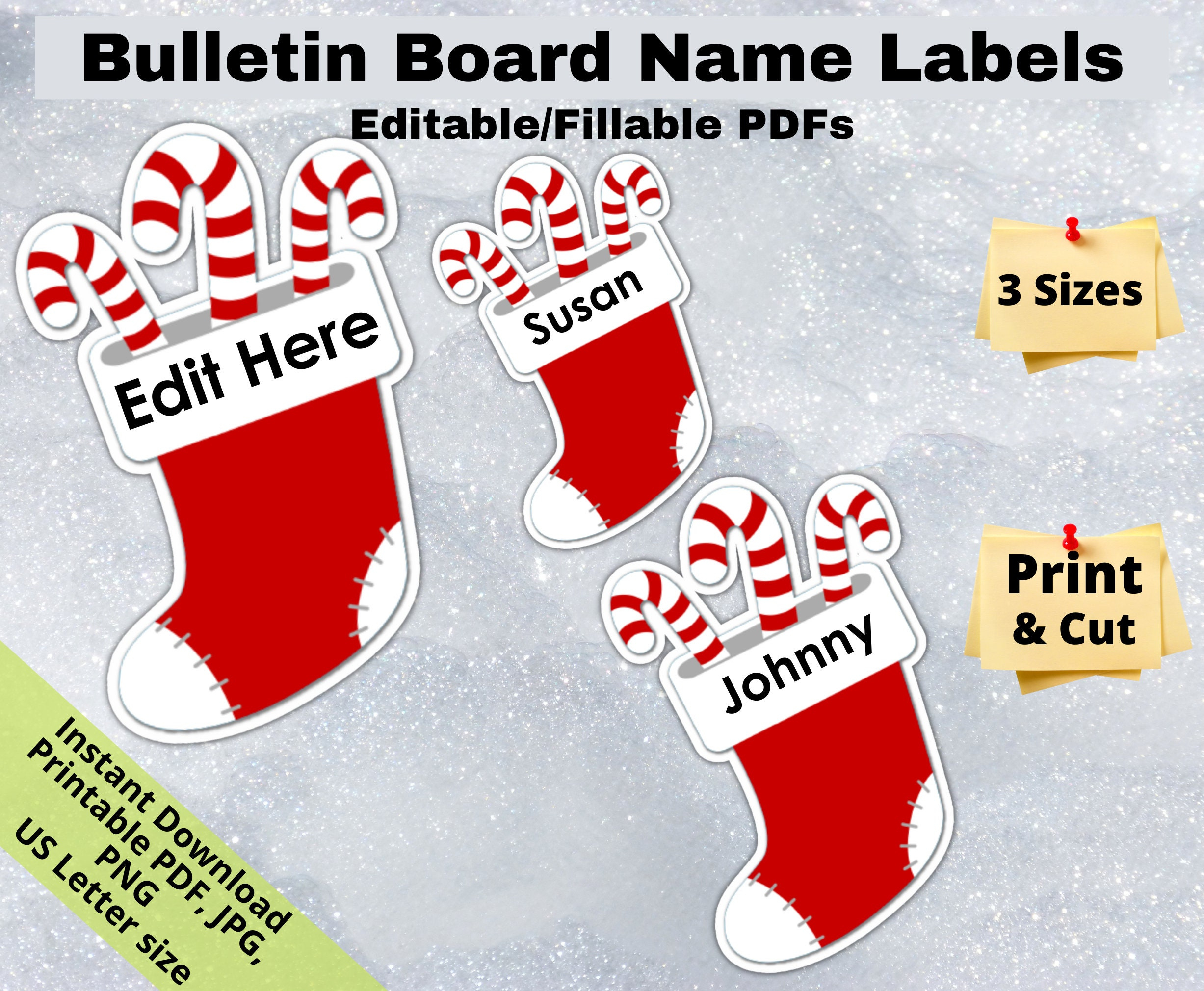 Christmas Stocking, Editable Student Name Tags Printables within Printable Christmas Stocking Name Tags
