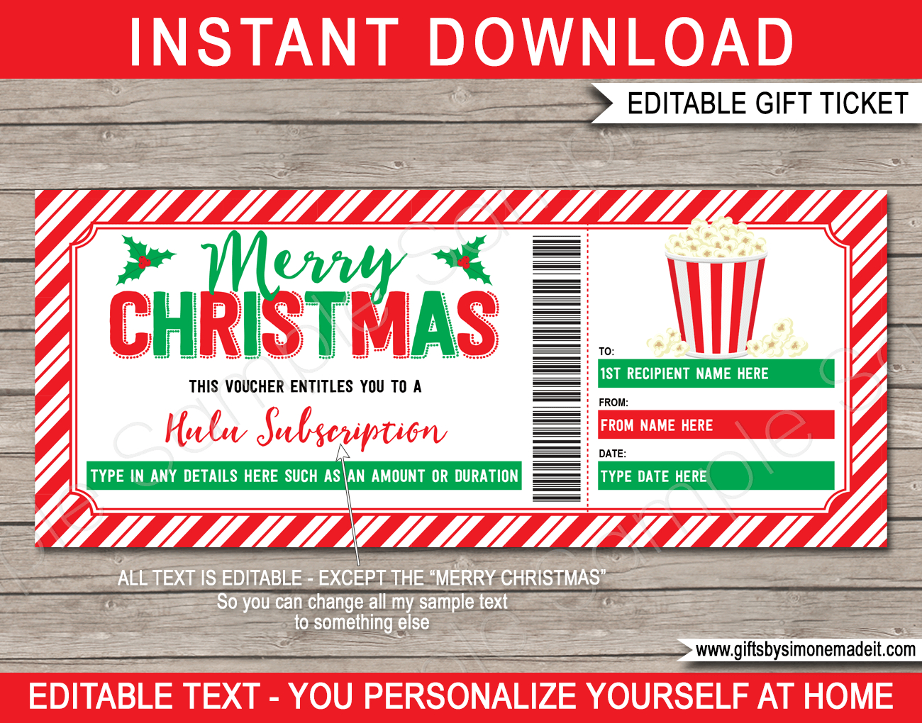 Christmas Tv Streaming Subscription Voucher | Netflix, Disney inside Amazon Gift Card Printable At Home Christmas