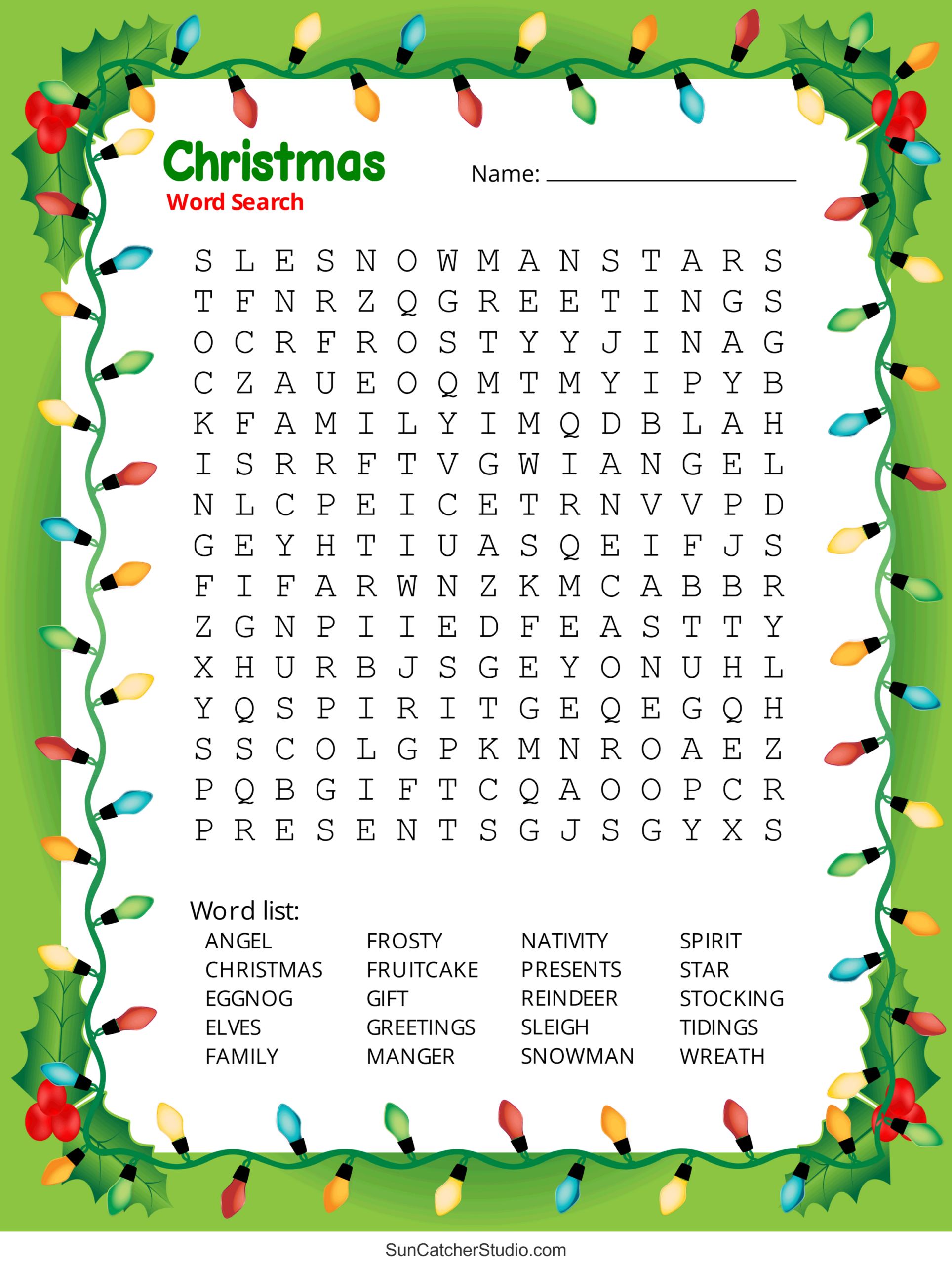 Christmas Word Search (Free Printable Pdf Puzzles) – Free with Free Printable Word Search Holidays