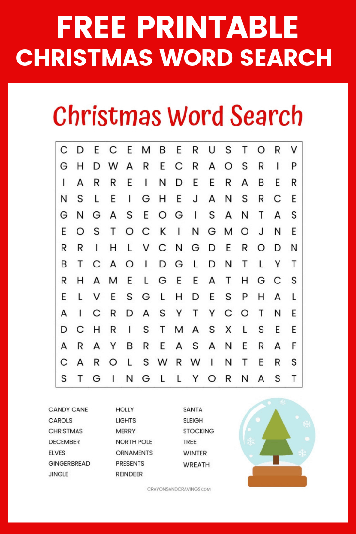Christmas Word Search Printable (For Kids Or Adults) in Christmas Printable Puzzles