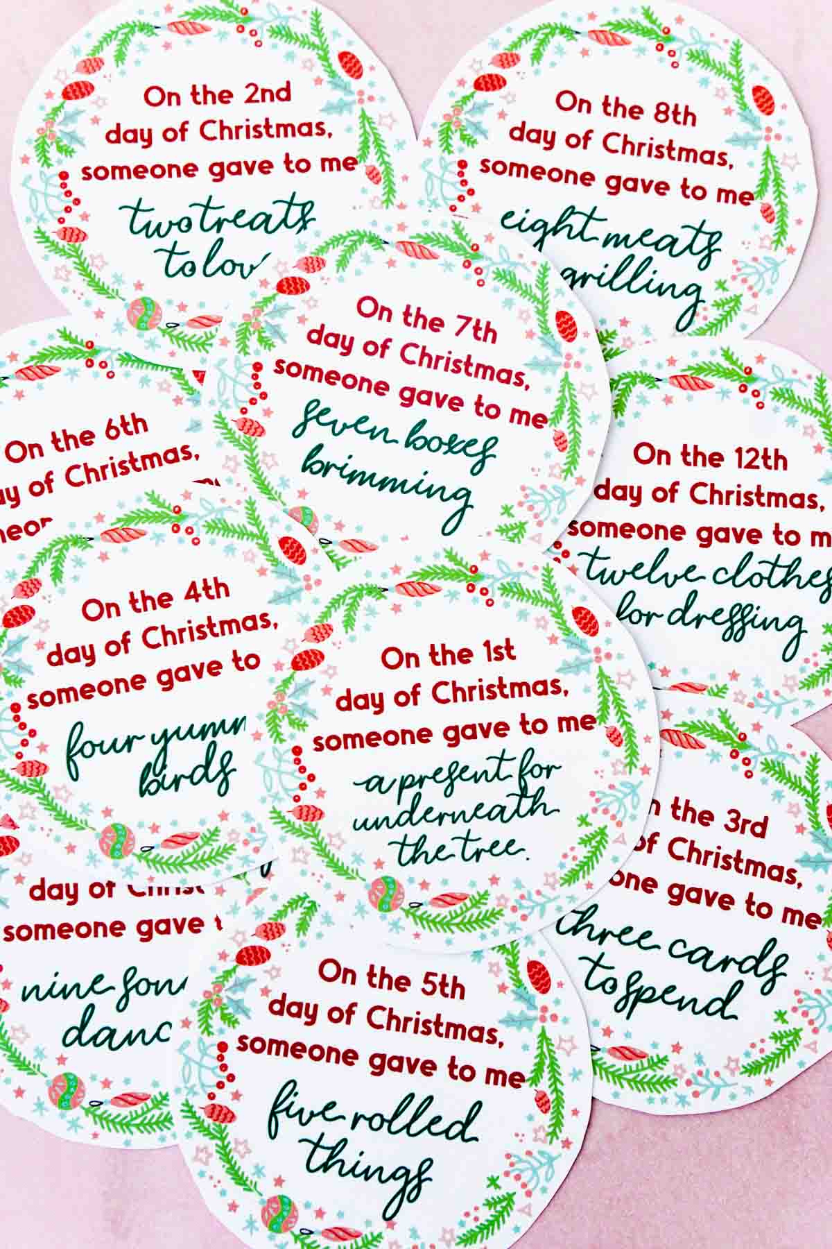Creative 12 Days Of Christmas Gifts &amp;amp; Free Gift Tags - Play Party Plan within 12 Days of Christmas Printable Tags