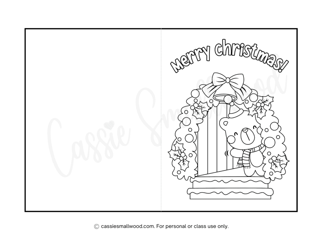 Cute Christmas Cards To Color - Cassie Smallwood within Printable Christmas Cards For Kids To Color