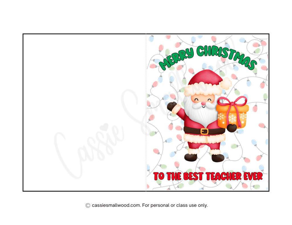 Cute &amp;amp; Funny Teacher Christmas Cards (Free Printable) - Cassie with regard to Printable Christmas Card For Teacher