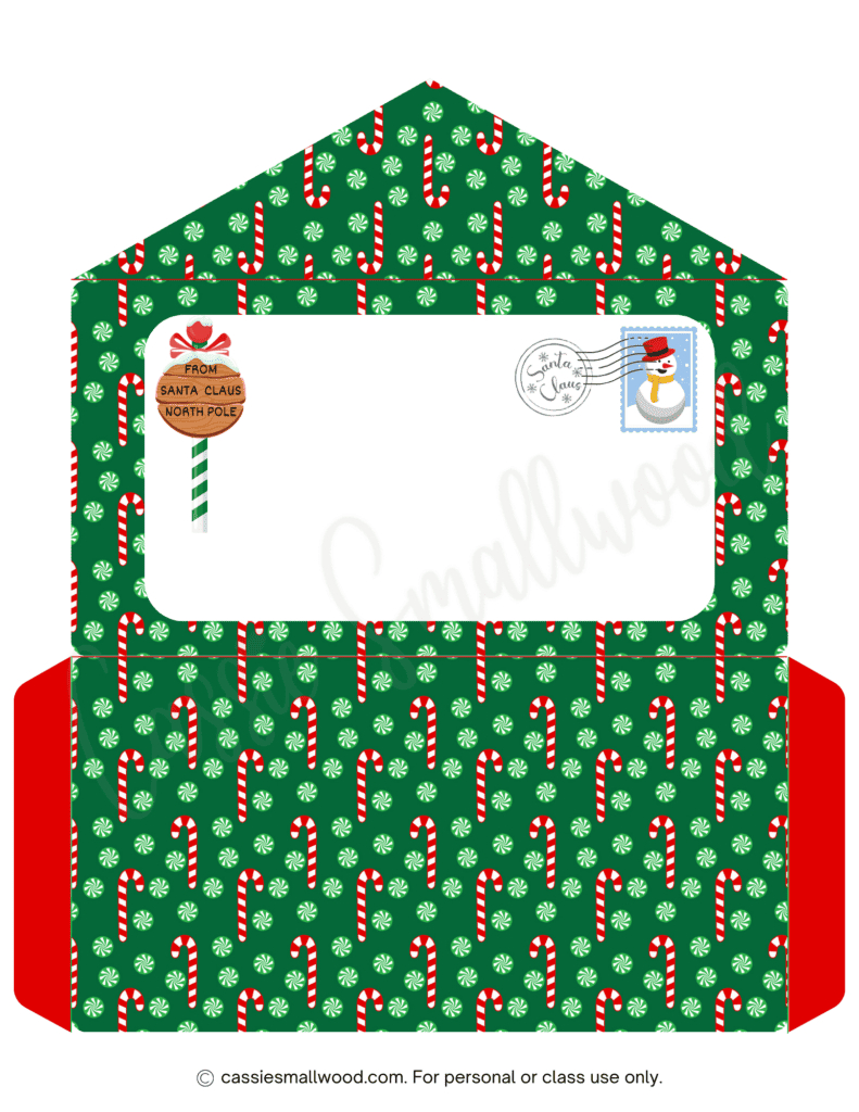 Cute Santa Envelopes (Free Printable) - Cassie Smallwood regarding Printable Christmas Card Envelopes