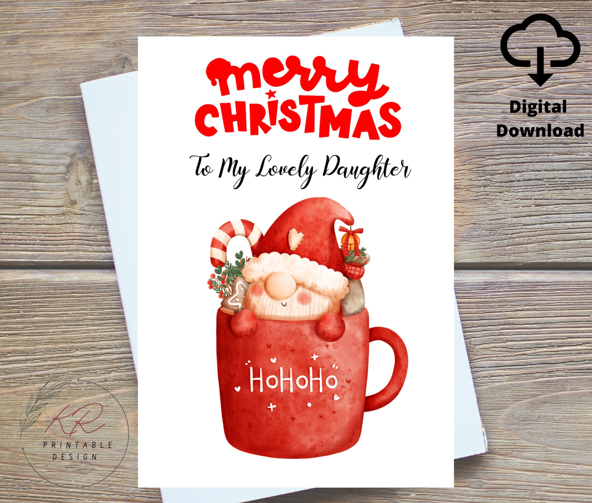 Daughter Christmas Card Digital, Christmas Card For Daughter, Cute Daughter Christmas Card, Daughter Christmas Card, Digital Christmas Card for Printable Christmas Card For Daughter