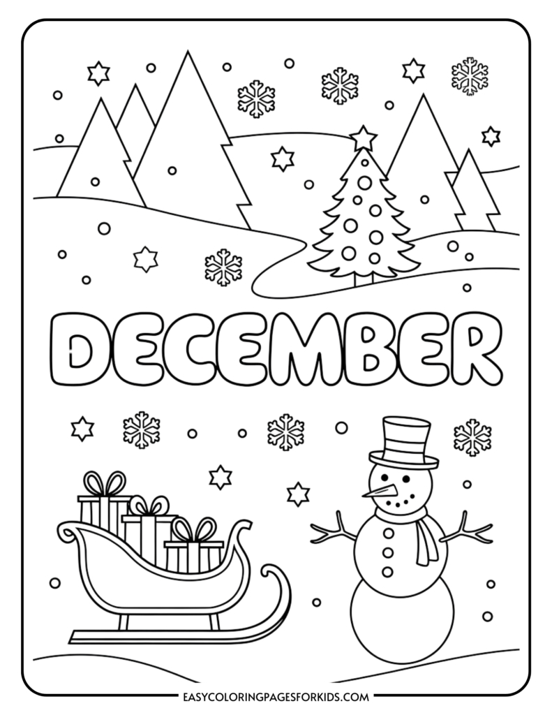December Coloring Pages For Kids (7 Free Printable Pages) - Easy intended for Free Christmas Printables For Kids