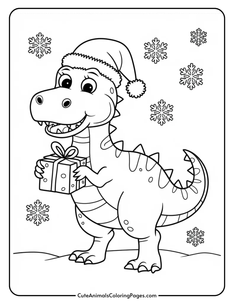 Dinosaur Christmas Coloring Pages (8 Free Printables) - Cute within Christmas Printable Coloring Pages