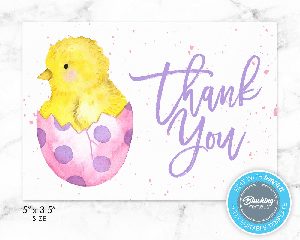 Easter Thank You Card, Printable Thank You Card, Easter Egg Thank with regard to Easter Thank You Cards Printable
