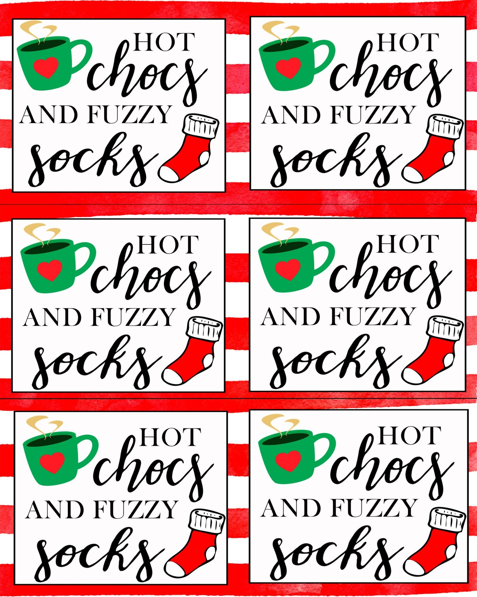 Easy, Budget Friendly Gifts For Teachers, Neighbors And Friends with Cozy Socks Christmas Gift Tags Printable Free