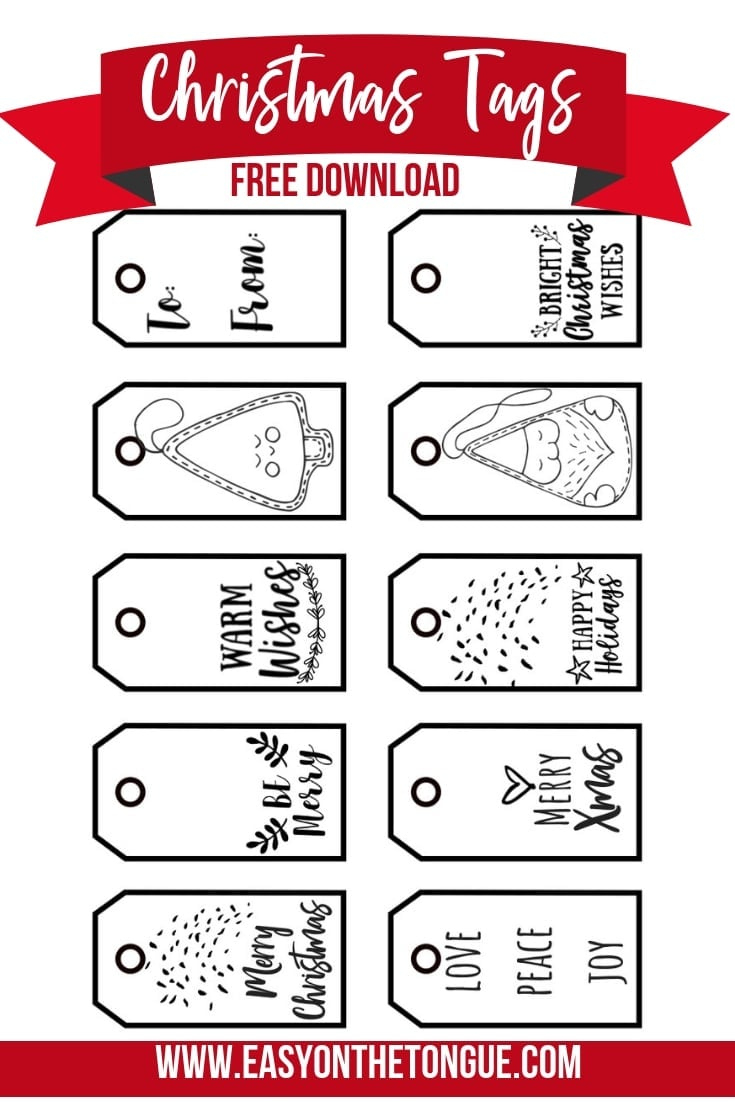 Free Black &amp;amp; White Christmas Gift Tags + A Download For You with Christmas Gift Tags Printable Black and White