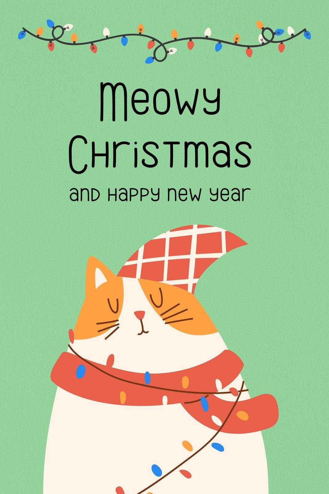 Free Cat Christmas Card Templates To Edit And Print | Canva throughout Printable Cat Christmas Card Digital Download