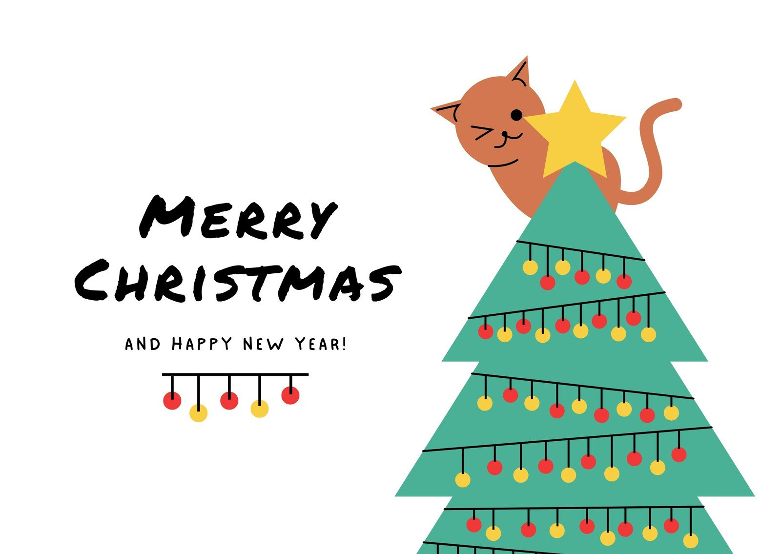 Free Cat Christmas Card Templates To Edit And Print | Canva with Printable Cat Christmas Card Digital Download