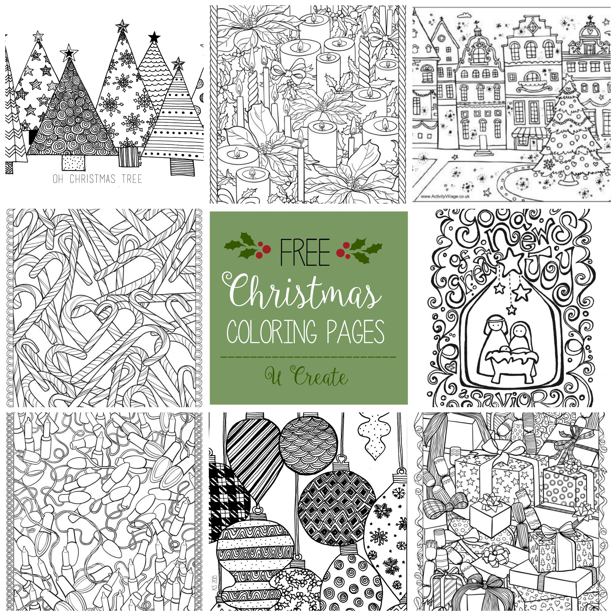 Free Christmas Adult Coloring Pages - U Create intended for Free Christmas Printables For Adults