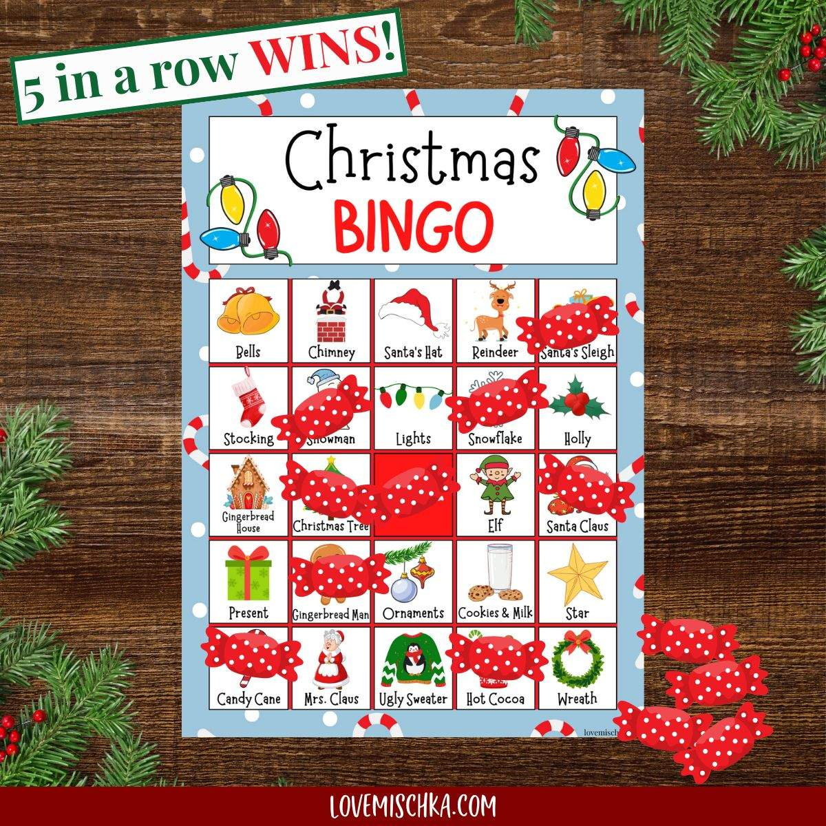 Free Christmas Bingo Printable - Love Mischka regarding Christmas Bingo Printable