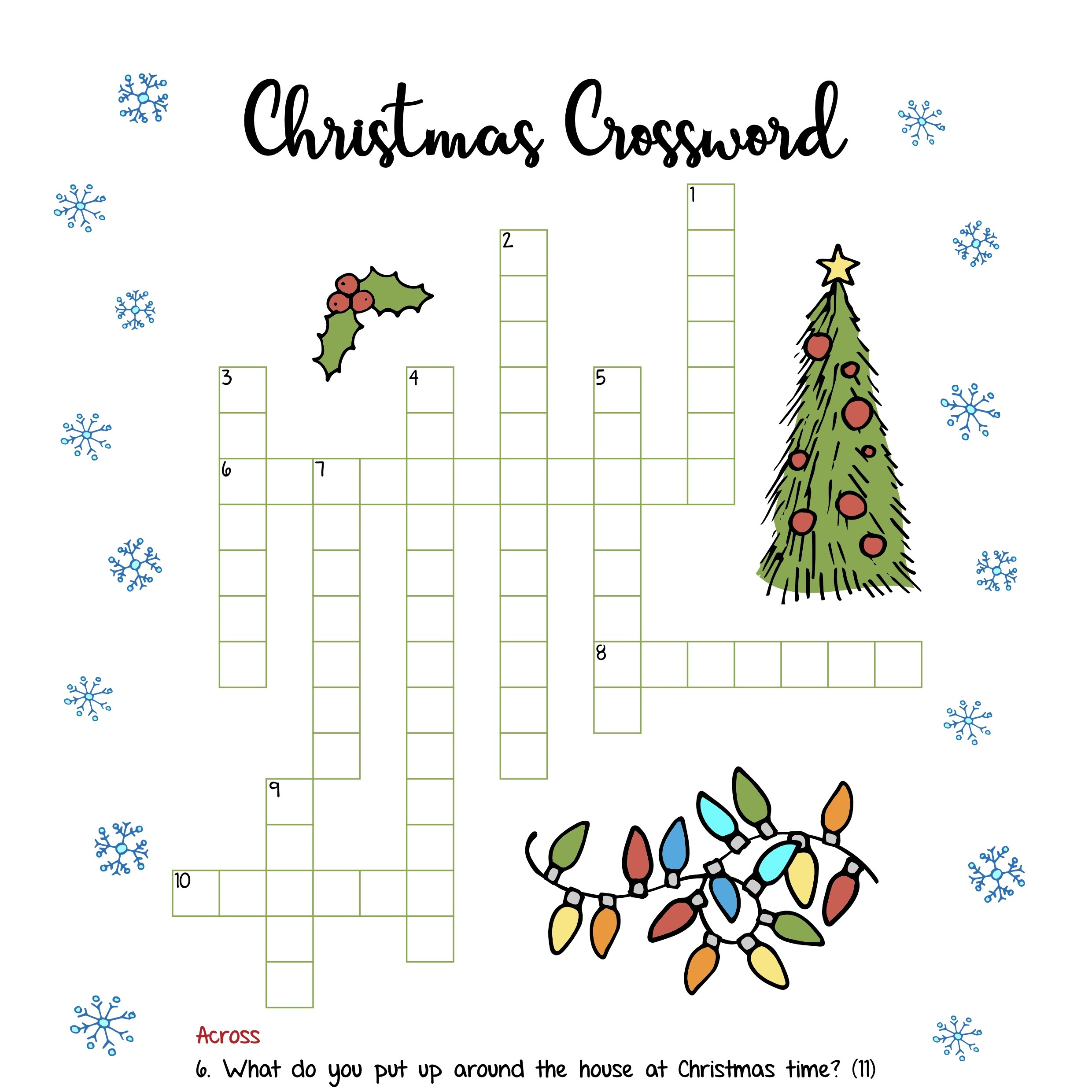 Free Christmas Printables – Crossword | Mama Geek in Christmas Printable Puzzles