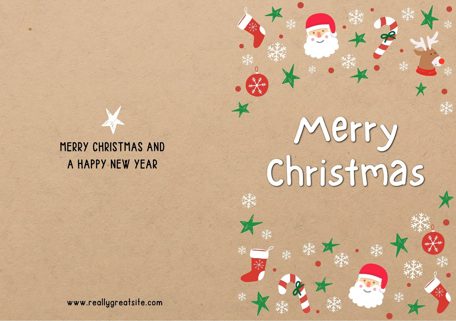 Free Custom Printable Christmas Folded Card Templates | Canva inside Printable Christmas Card Paper