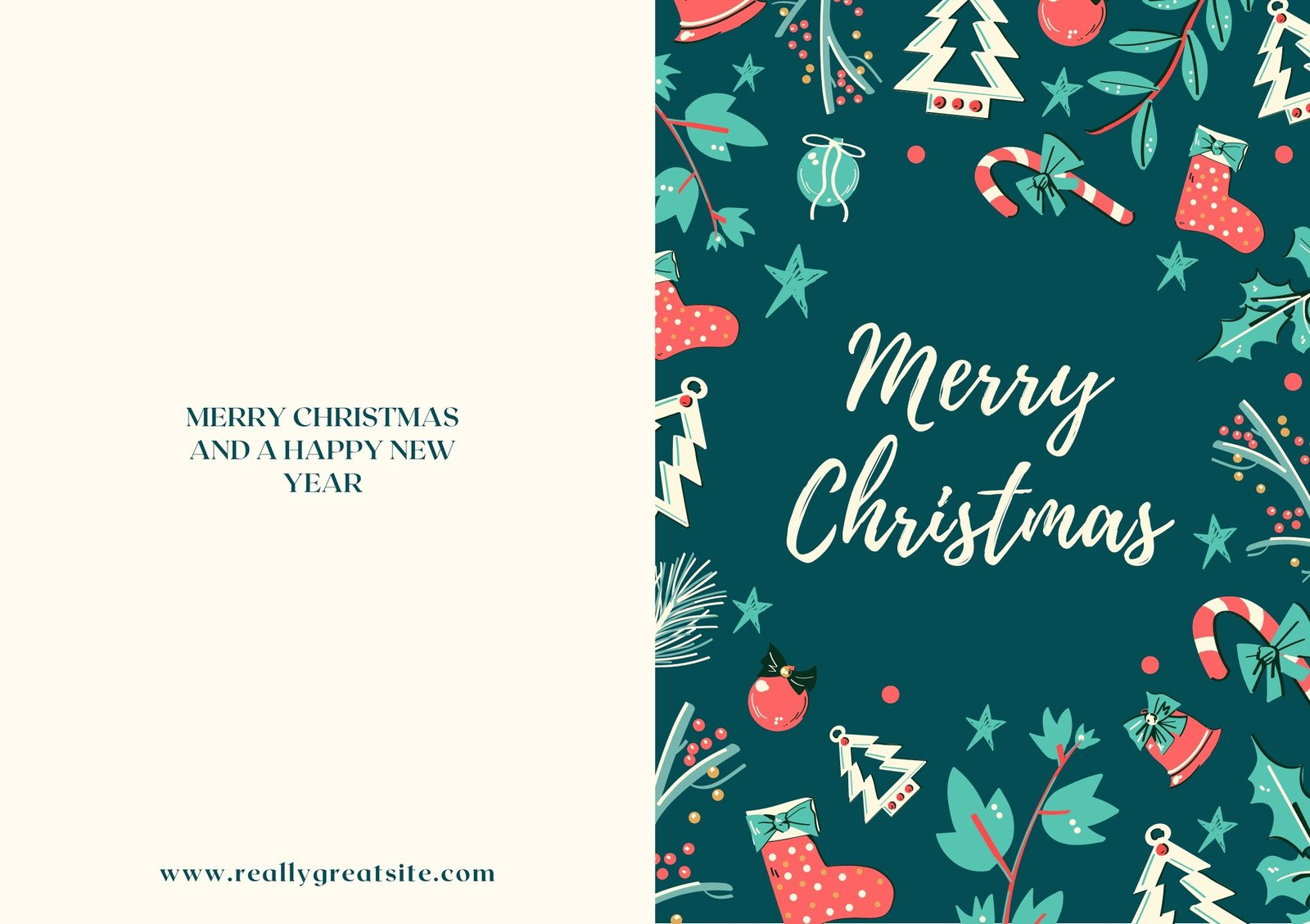 Free Custom Printable Christmas Folded Card Templates | Canva pertaining to Free Printable Christmas Card For Wife