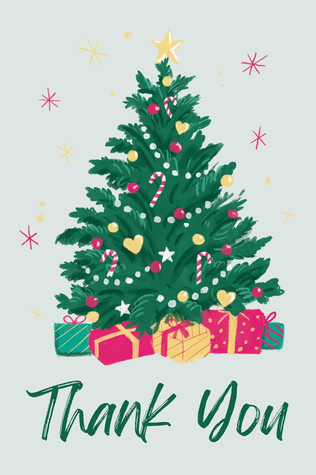 Free Custom Printable Christmas Thank You Card Templates | Canva with regard to Printable Holiday Thank You Cards