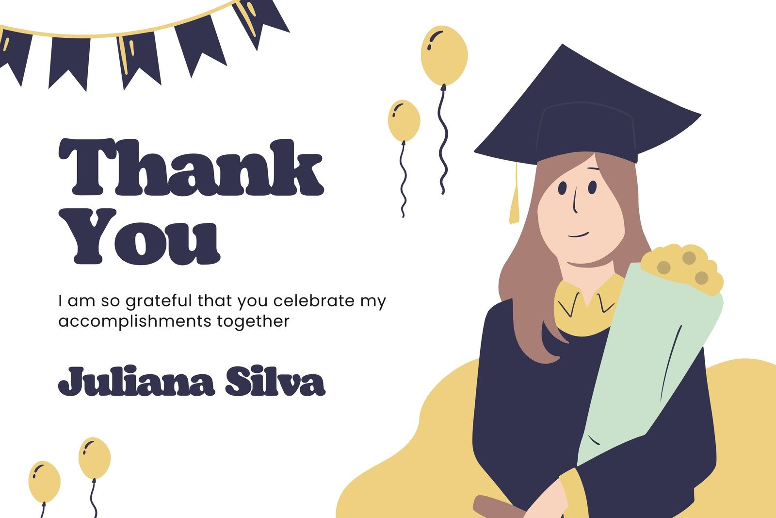 Free Custom Printable Graduation Thank You Card Templates | Canva throughout Printable Free Thank You Cards For Graduation