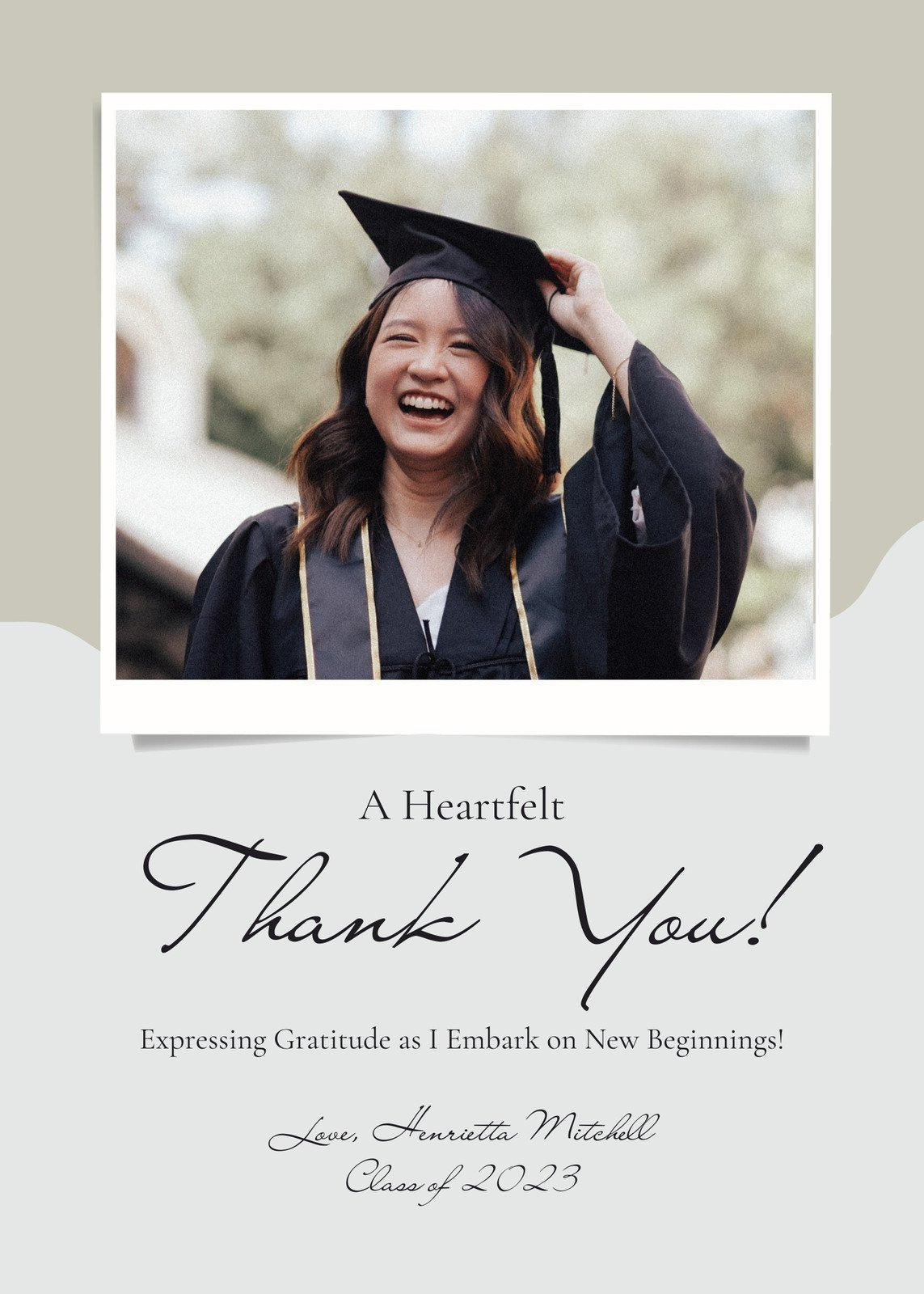 Free Custom Printable Graduation Thank You Card Templates | Canva throughout Printable Free Thank You Cards For Graduation