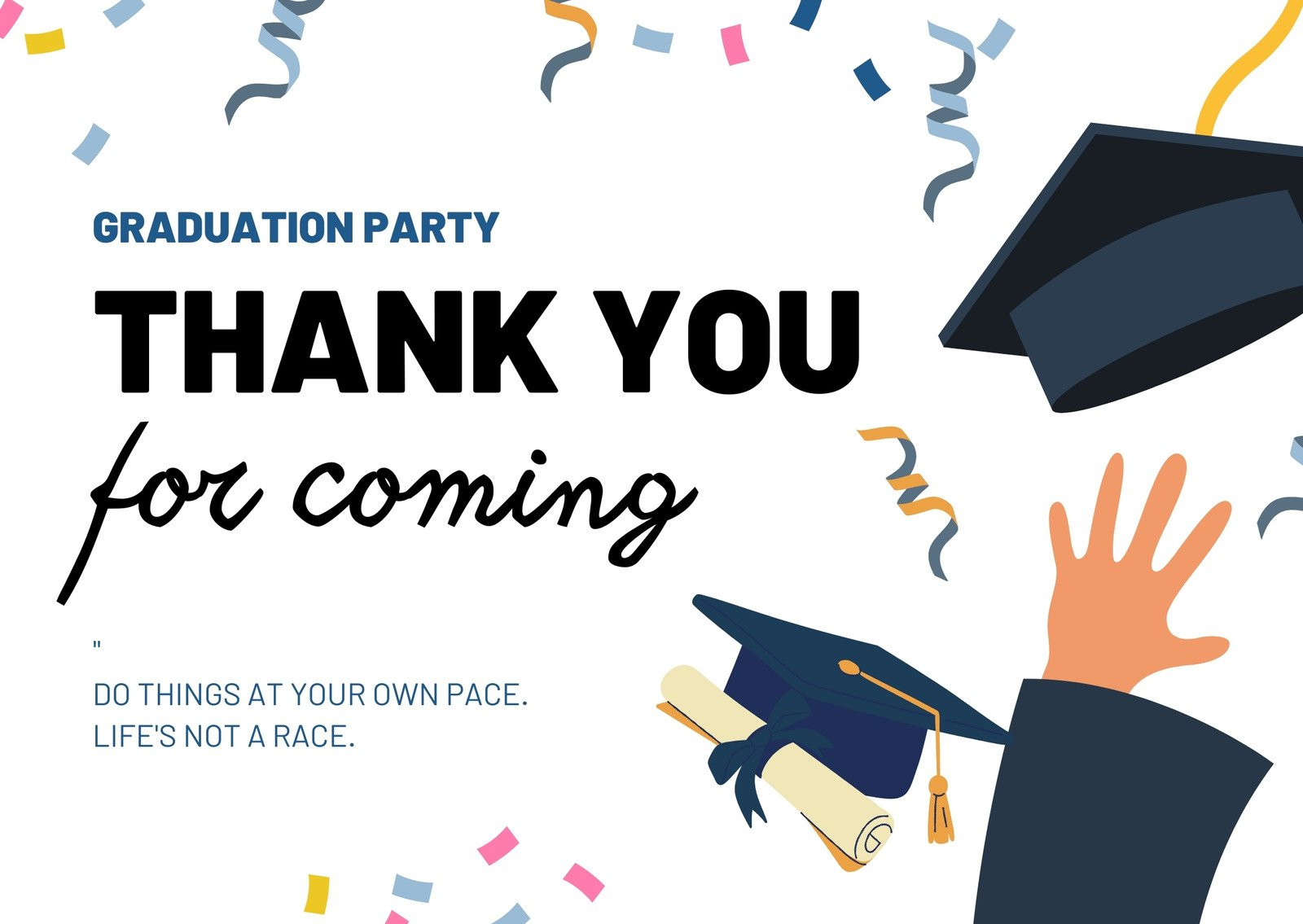 Free Custom Printable Graduation Thank You Card Templates | Canva within Thank You Graduation Cards Printable