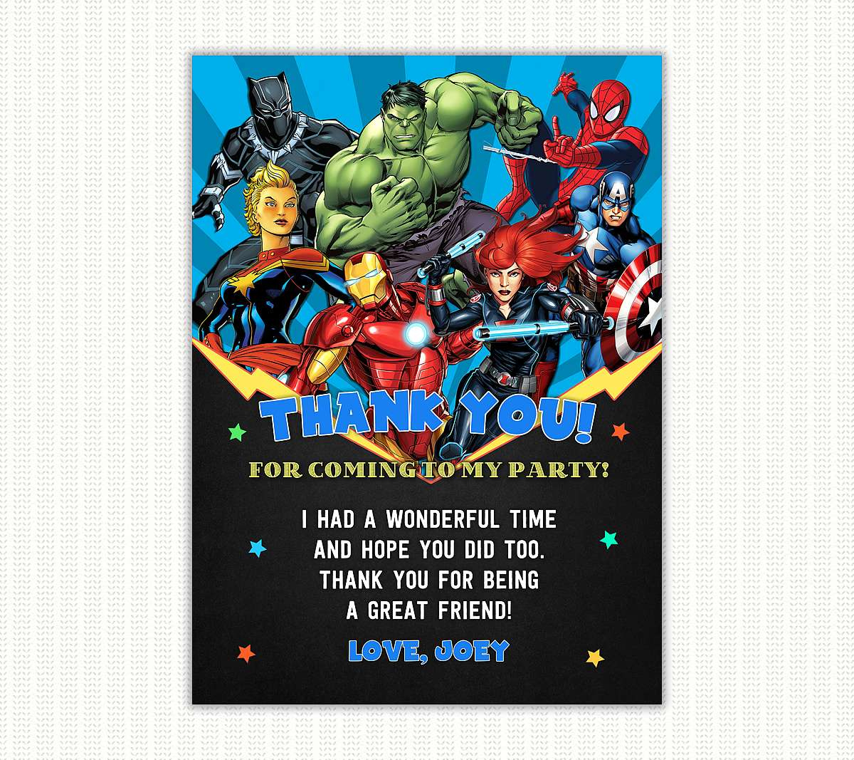 Free Free Printable Avengers Thank You Tags, Download Free Free inside Avengers Thank You Cards Printable