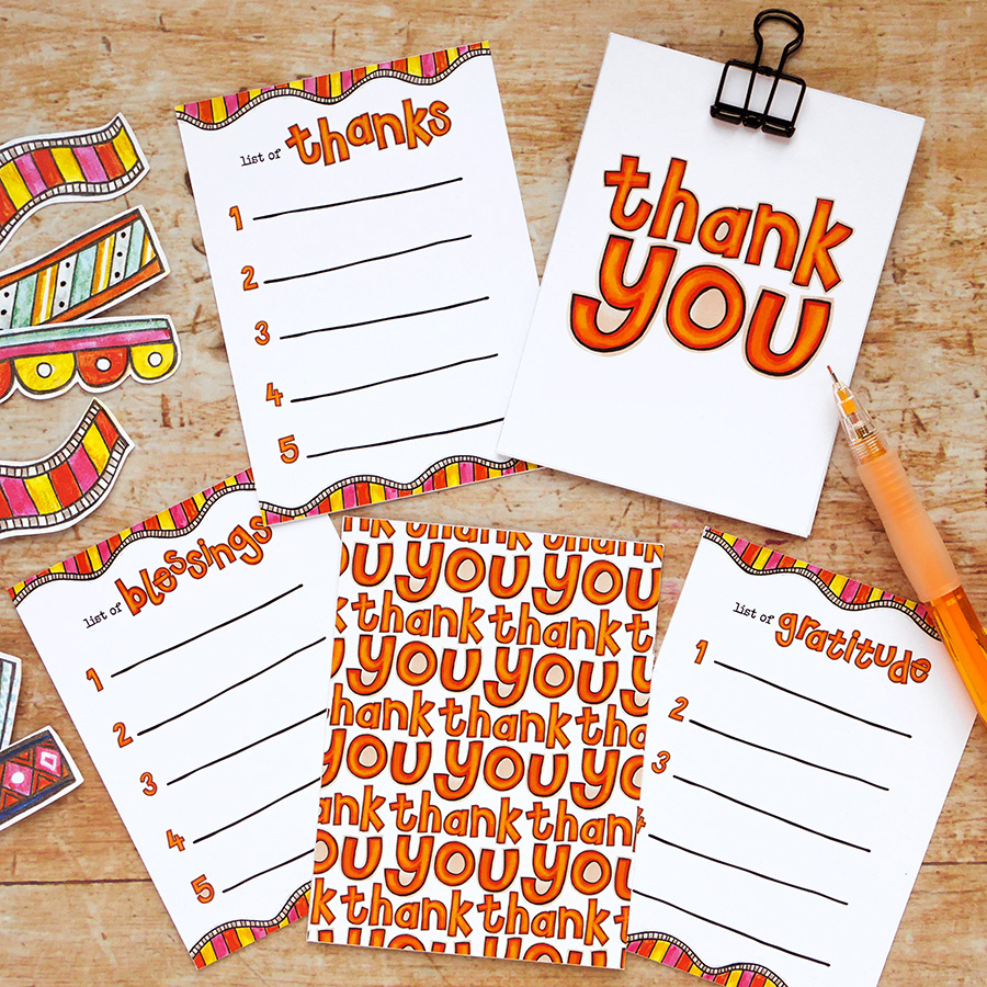 Free Gratitude Journal Cards For Your Pocket Scrapbook Pages And within Thank You Cards Printable Tpt