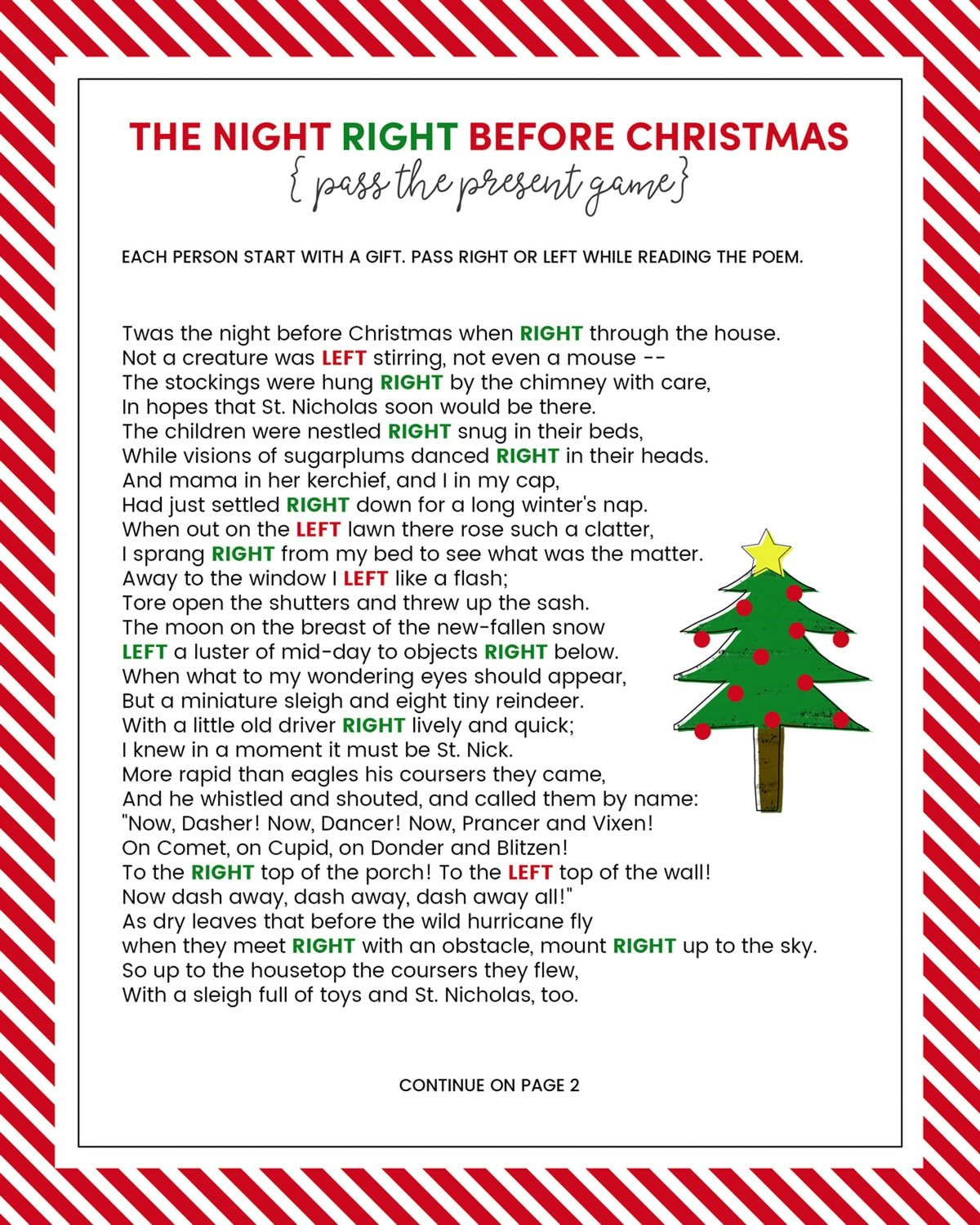 Free Left Right Christmas Story regarding Free Left Right Christmas Game