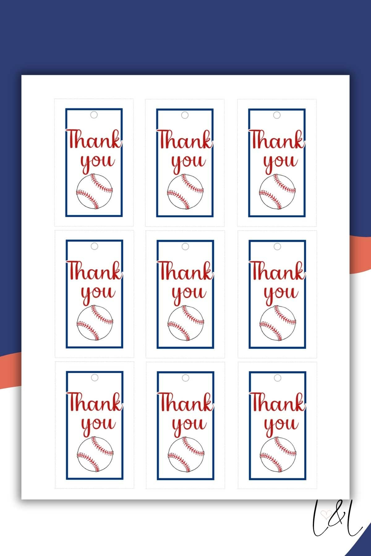 Free Printable Baseball Thank You Tags - Love & Laugh Games with regard to Baseball Thank You Cards Printable Free