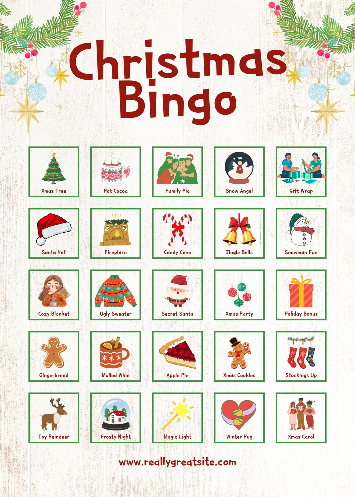 Free Printable Christmas Bingo Card Templates | Canva for Christmas Bingo Printable