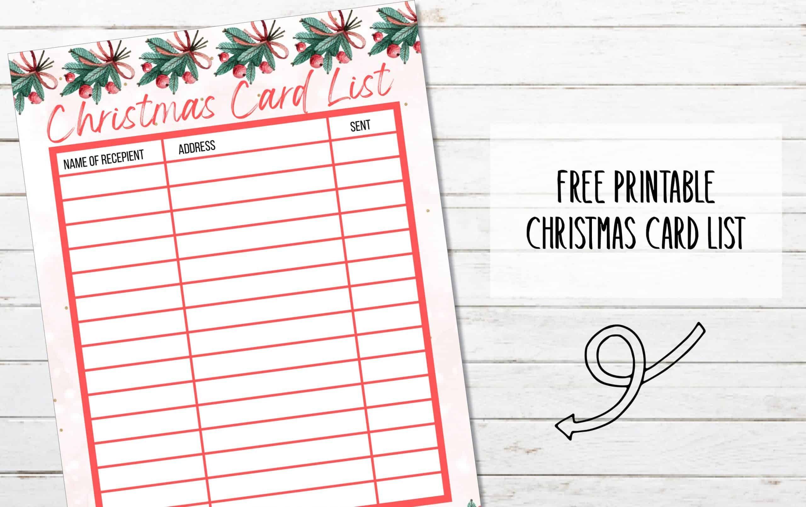 Free Printable Christmas Card List - My Printable Home throughout Free Printable Christmas Card List