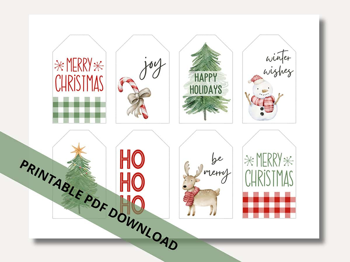 Free Printable Christmas Gift Tags For The Holidays - Aubree Originals within Printable Christmas Tags Free Download