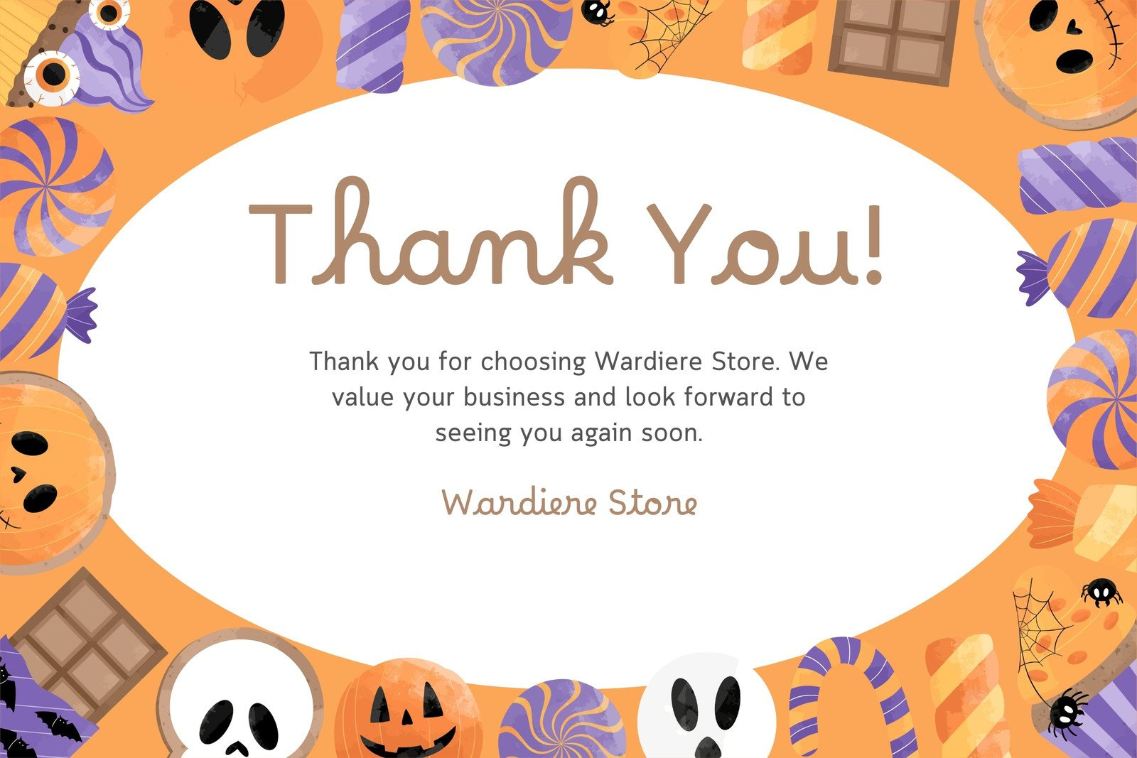 Free Printable Editable Halloween Card Templates | Canva for Halloween Thank You Cards Printable Free